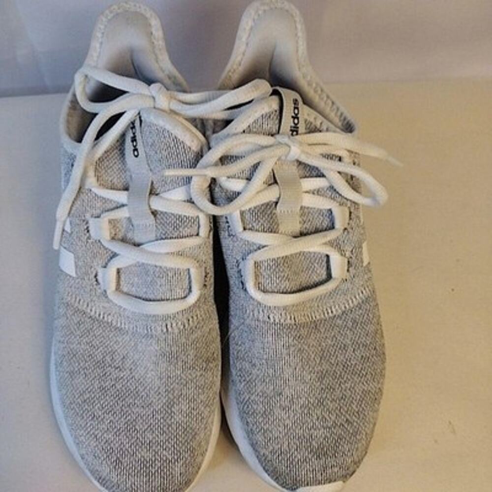 Adidas Cloudfoam Shoes Womens Size 8 Gray Knit Low Top Running Athletic Sneakers